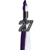 Purple/White Graduation Tassel with Black Bling Charm by Wholesale Grad Supply