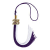 Purple/White Graduation Tassel with Gold Bling Charm by Wholesale Grad Supply