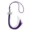 Purple/White Graduation Tassel with Silver Bling Charm by Wholesale Grad Supply