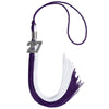 Purple/White Graduation Tassel with Silver Bling Charm by Wholesale Grad Supply
