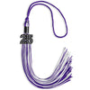 Purple/White Mixed Color Graduation Tassel with Black Bling Charm by Wholesale Grad Supply