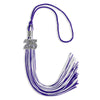 Purple/White Mixed Color Graduation Tassel with Silver Bling Charm by Wholesale Grad Supply