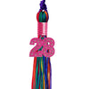 Rainbow Graduation Tassel with Pink Bling Charm by Wholesale Grad Supply