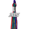 Rainbow Graduation Tassel with Silver Bling Charm by Wholesale Grad Supply