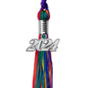 Rainbow Graduation Tassel with Silver Bling Charm by Wholesale Grad Supply