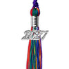 Rainbow Graduation Tassel with Silver Bling Charm by Wholesale Grad Supply