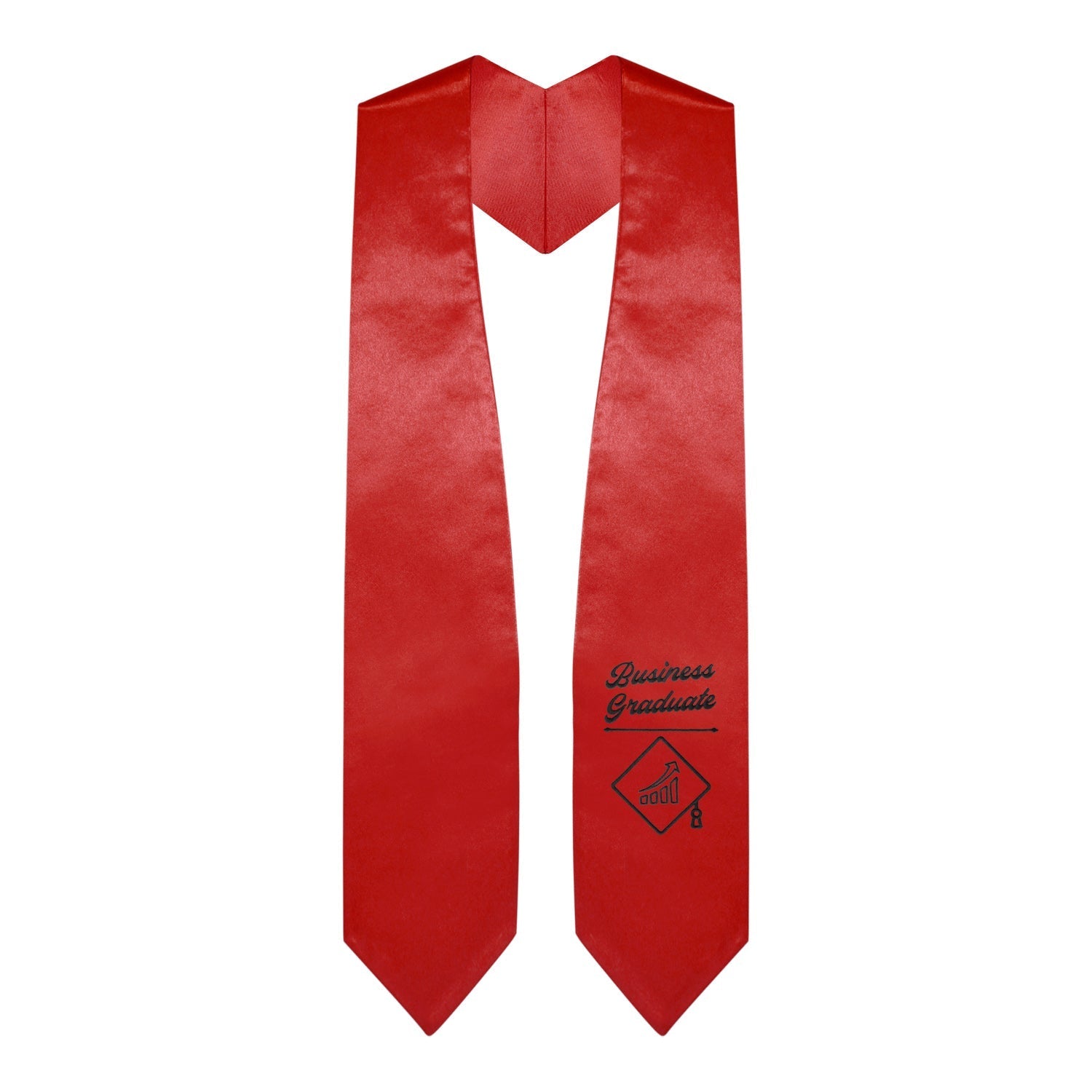 Red Business Graduate Stole/Sash with Classic Tips by Wholesale Grad Supply