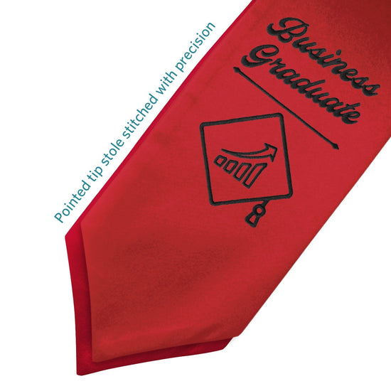 Red Business Graduate Stole/Sash with Classic Tips by Wholesale Grad Supply