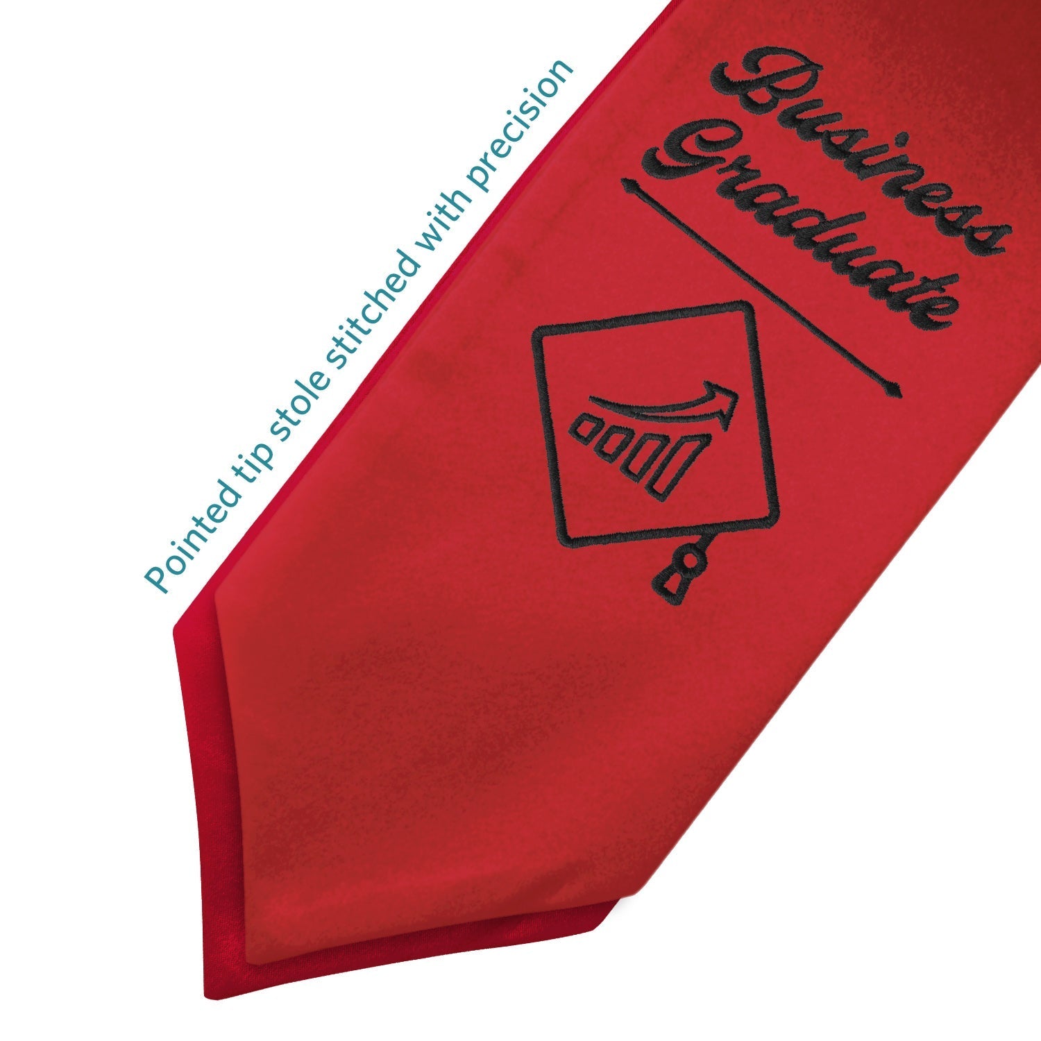 Red Business Graduate Stole/Sash with Classic Tips by Wholesale Grad Supply