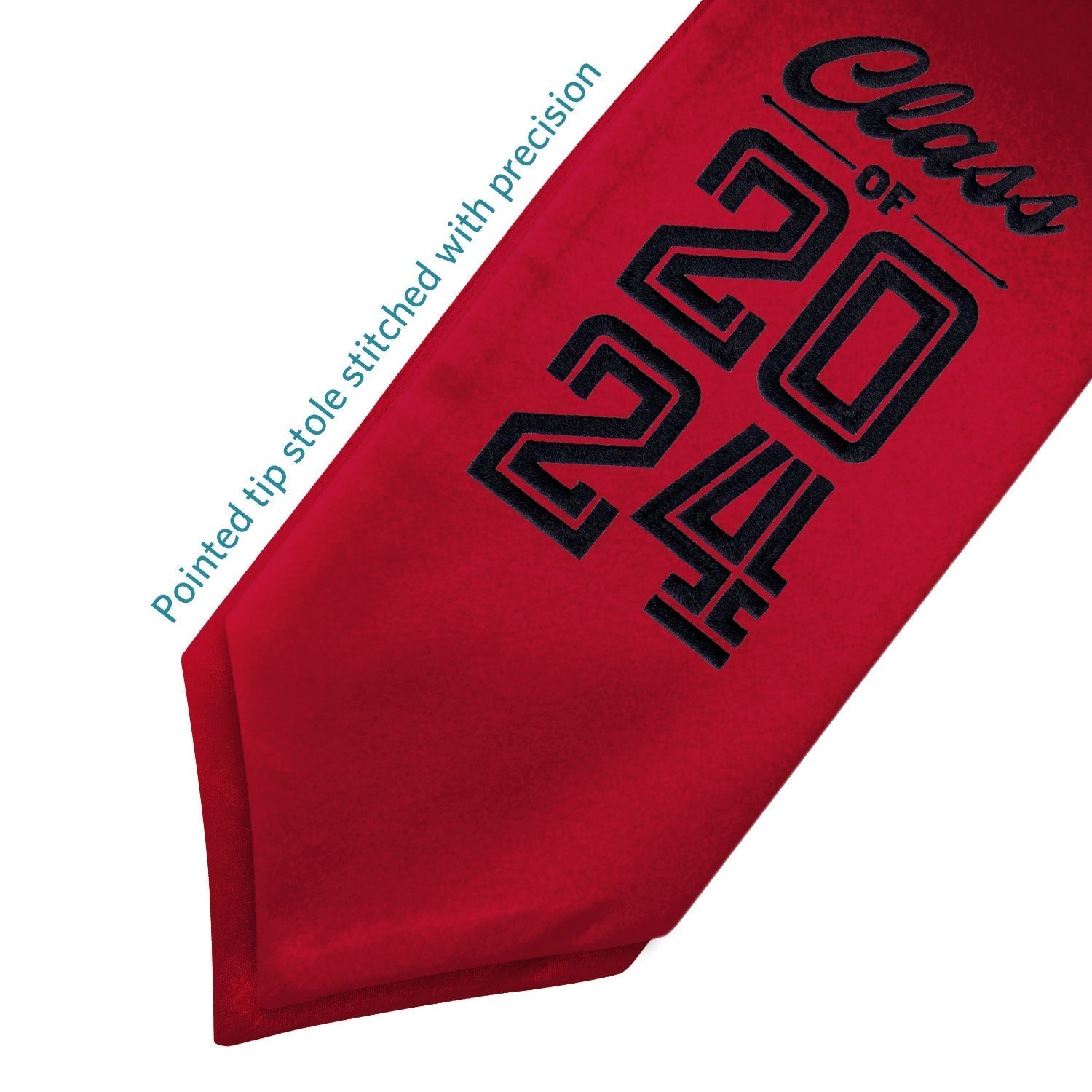 Red Class of 2024 Graduation Stole/Sash with Classic Tips by Wholesale Grad Supply