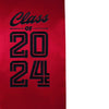 Red Class of 2024 Graduation Stole/Sash with Classic Tips by Wholesale Grad Supply