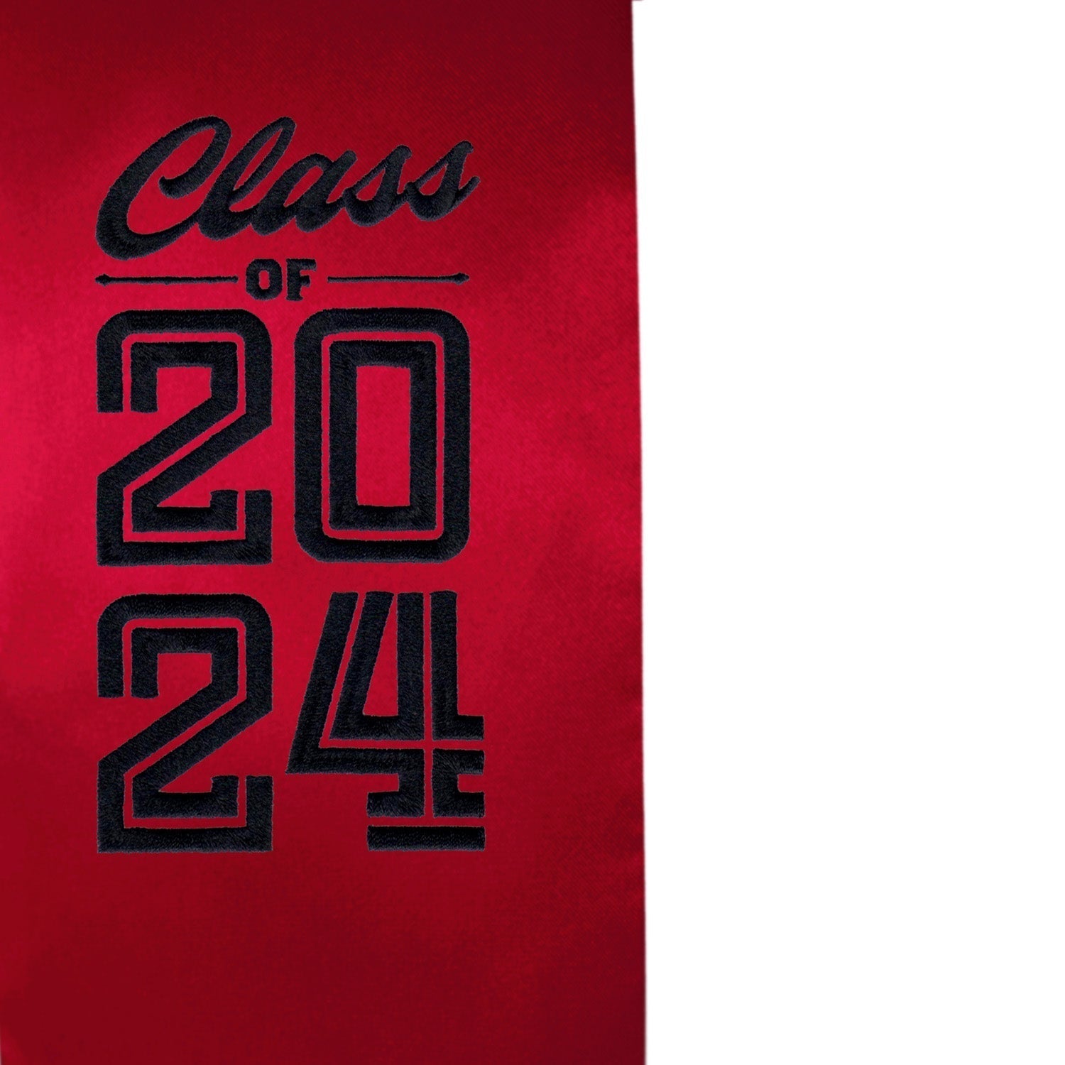 Red Class of 2024 Graduation Stole/Sash with Classic Tips by Wholesale Grad Supply