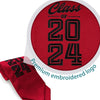 Red Class of 2024 Graduation Stole/Sash with Classic Tips by Wholesale Grad Supply