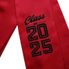 Red Class of 2025 Graduation Stole/Sash with Classic Tips by Wholesale Grad Supply