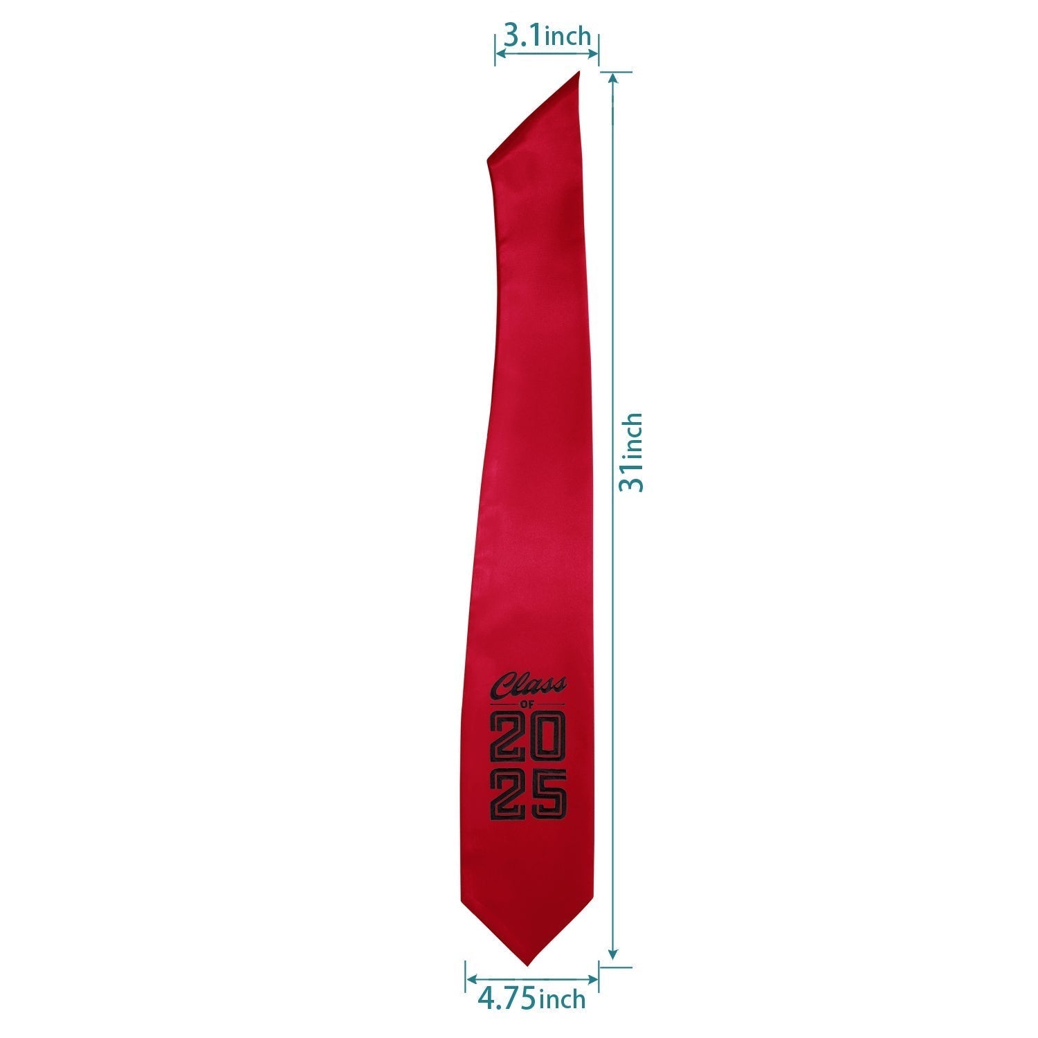 Red Class of 2025 Graduation Stole/Sash with Classic Tips by Wholesale Grad Supply
