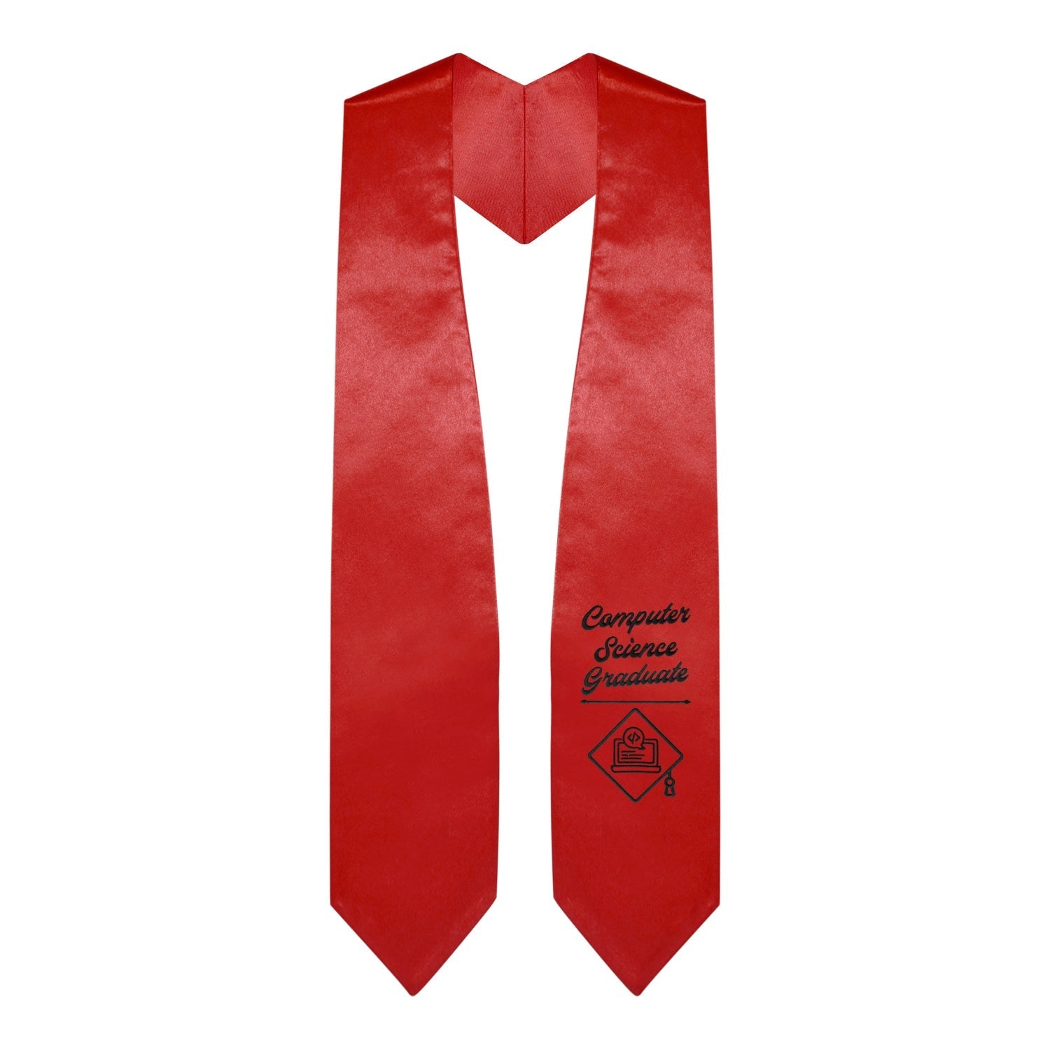 Red Computer Science Graduate Stole/Sash with Classic Tips by Wholesale Grad Supply