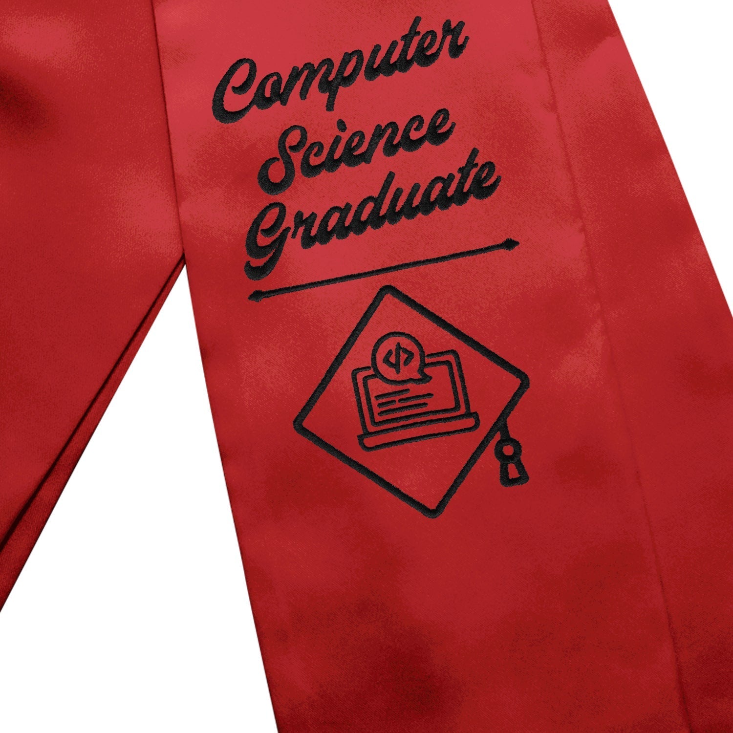 Red Computer Science Graduate Stole/Sash with Classic Tips by Wholesale Grad Supply