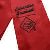 Red Education Graduate Stole/Sash with Classic Tips by Wholesale Grad Supply