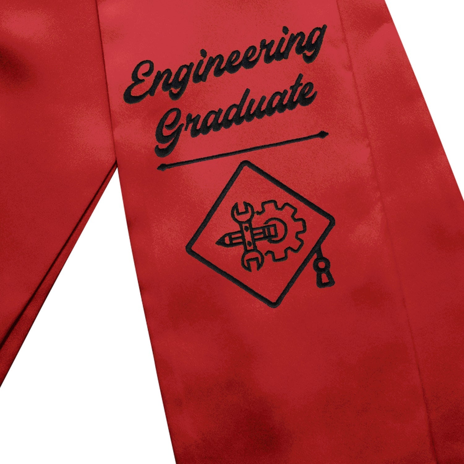 Red Engineering Graduate Stole/Sash with Classic Tips by Wholesale Grad Supply