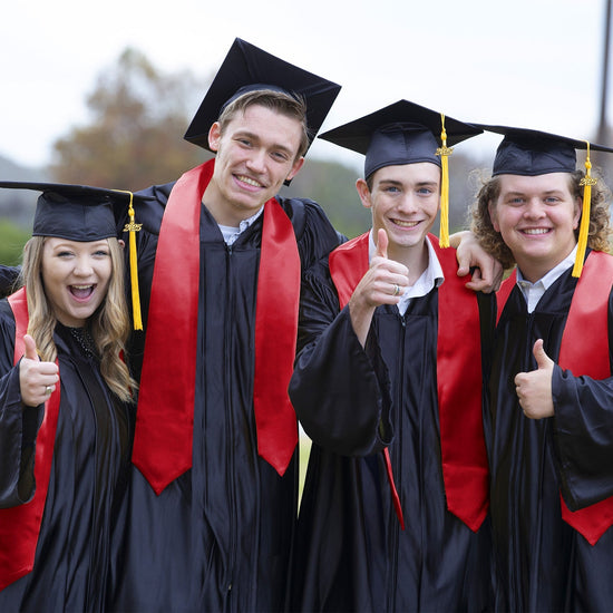 Red Graduation Stole by Wholesale Grad Supply
