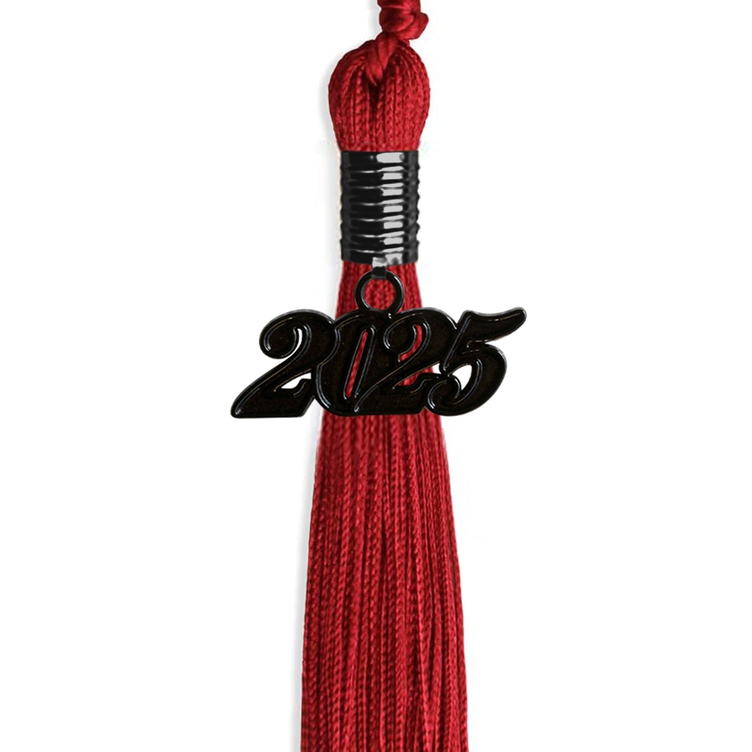 Red Graduation Tassel with Black Bling Charm by Wholesale Grad Supply