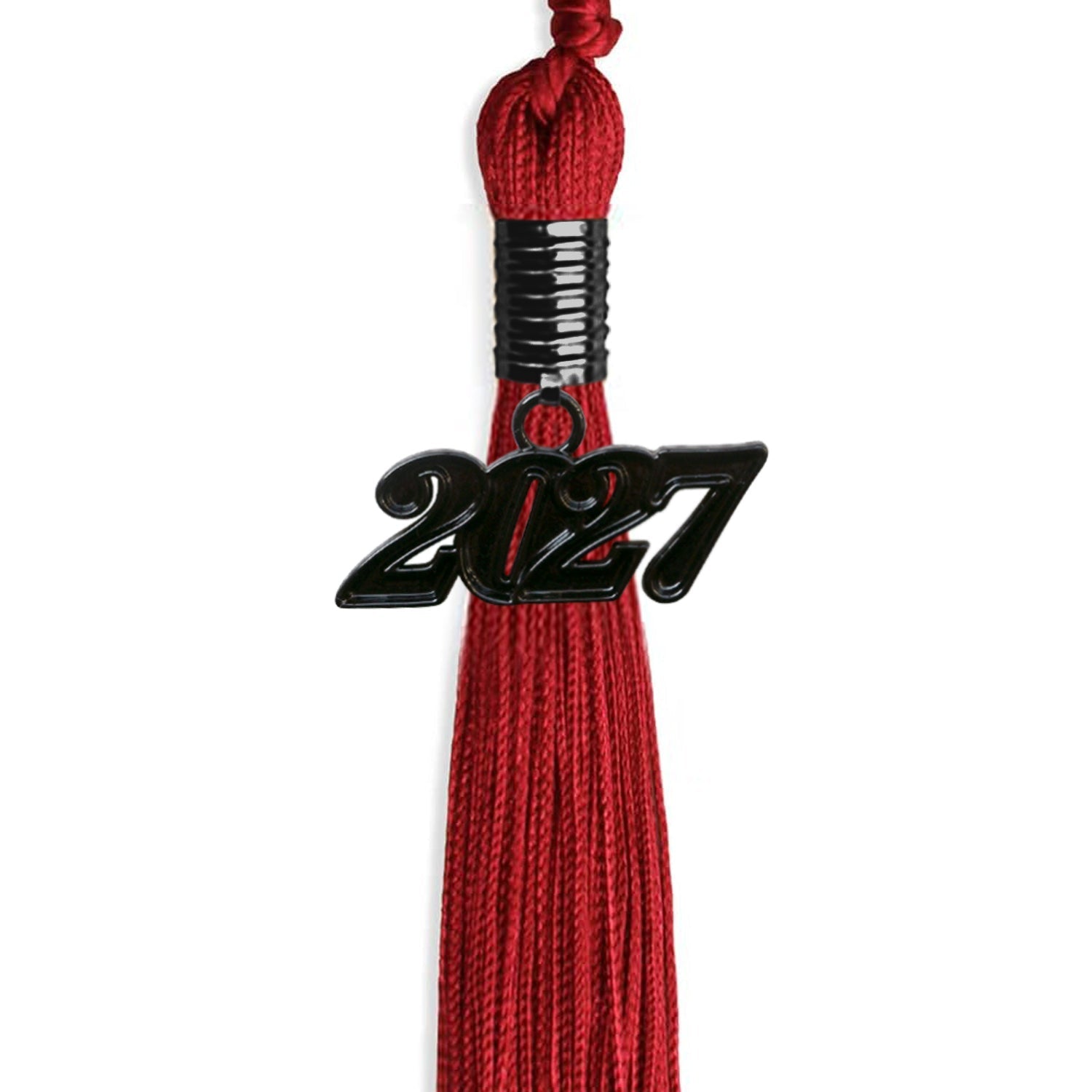 Red Graduation Tassel with Black Bling Charm by Wholesale Grad Supply
