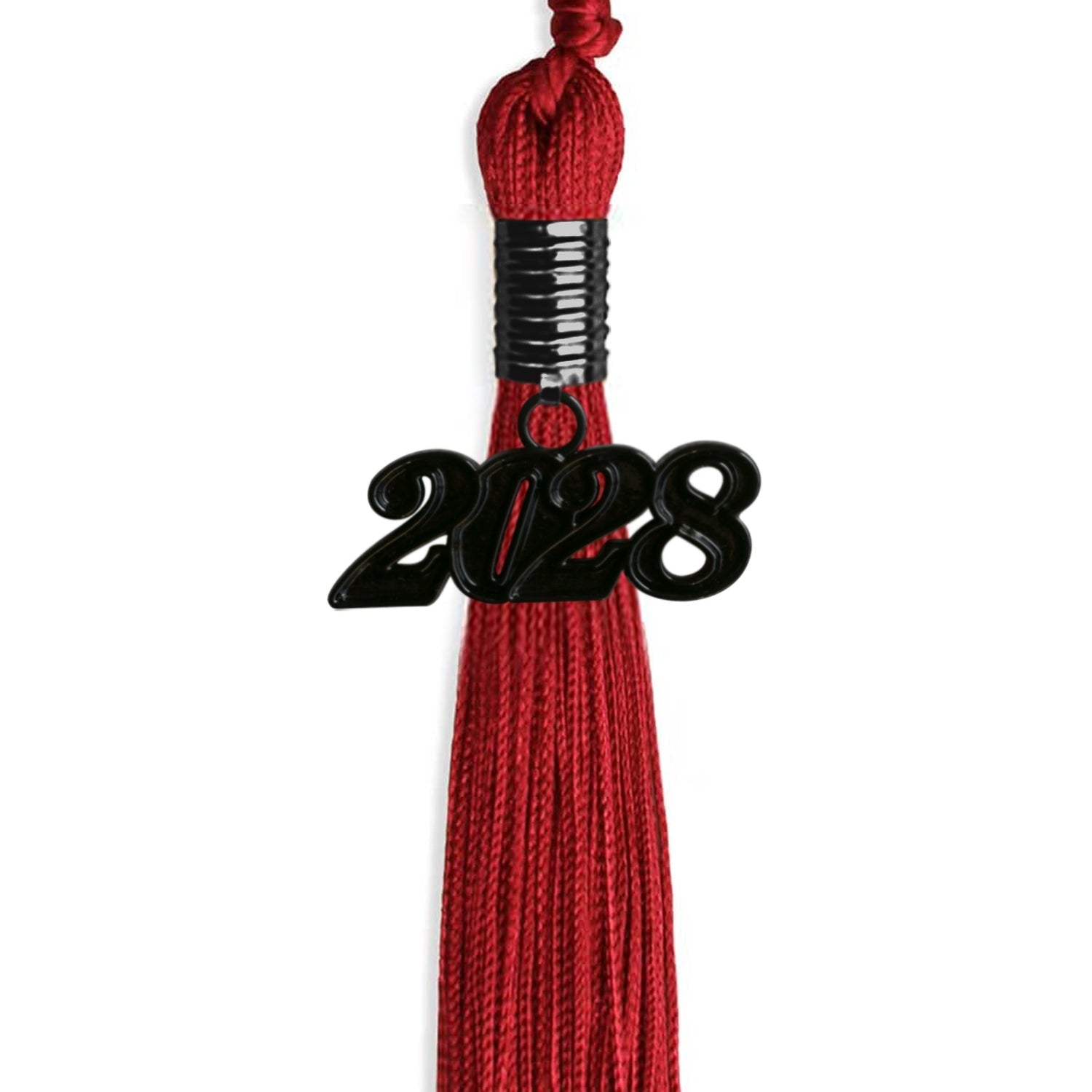 Red Graduation Tassel with Black Bling Charm by Wholesale Grad Supply