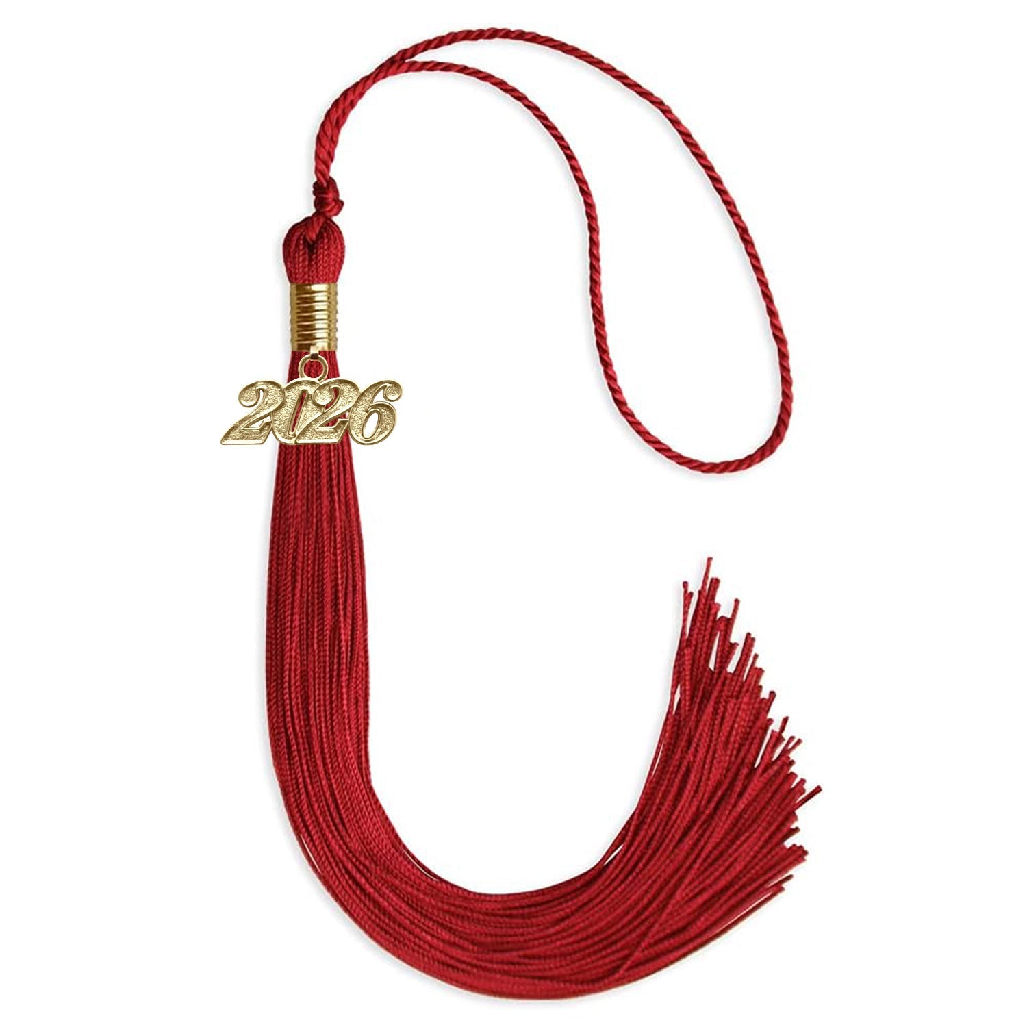 Red Graduation Tassel with Gold Bling Charm by Wholesale Grad Supply