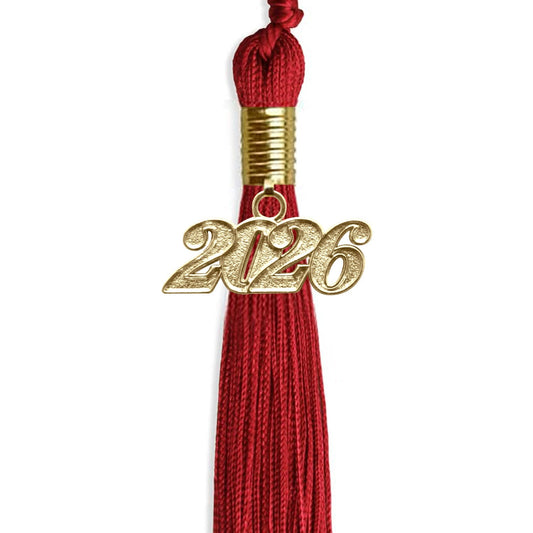 Red Graduation Tassel with Gold Bling Charm by Wholesale Grad Supply
