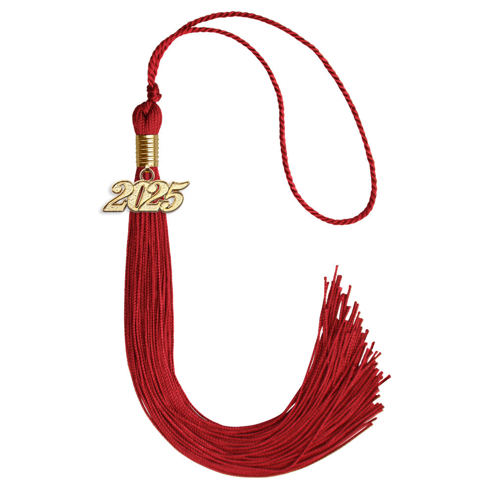 Red Graduation Tassel with Gold Bling Charm by Wholesale Grad Supply
