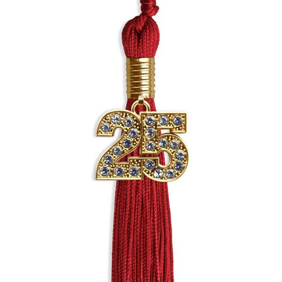Red Graduation Tassel with Gold Bling Charm by Wholesale Grad Supply