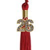 Red Graduation Tassel with Gold Bling Charm by Wholesale Grad Supply