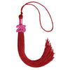 Red Graduation Tassel with Pink Bling Charm by Wholesale Grad Supply