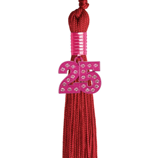 Red Graduation Tassel with Pink Bling Charm by Wholesale Grad Supply