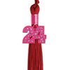 Red Graduation Tassel with Pink Bling Charm by Wholesale Grad Supply