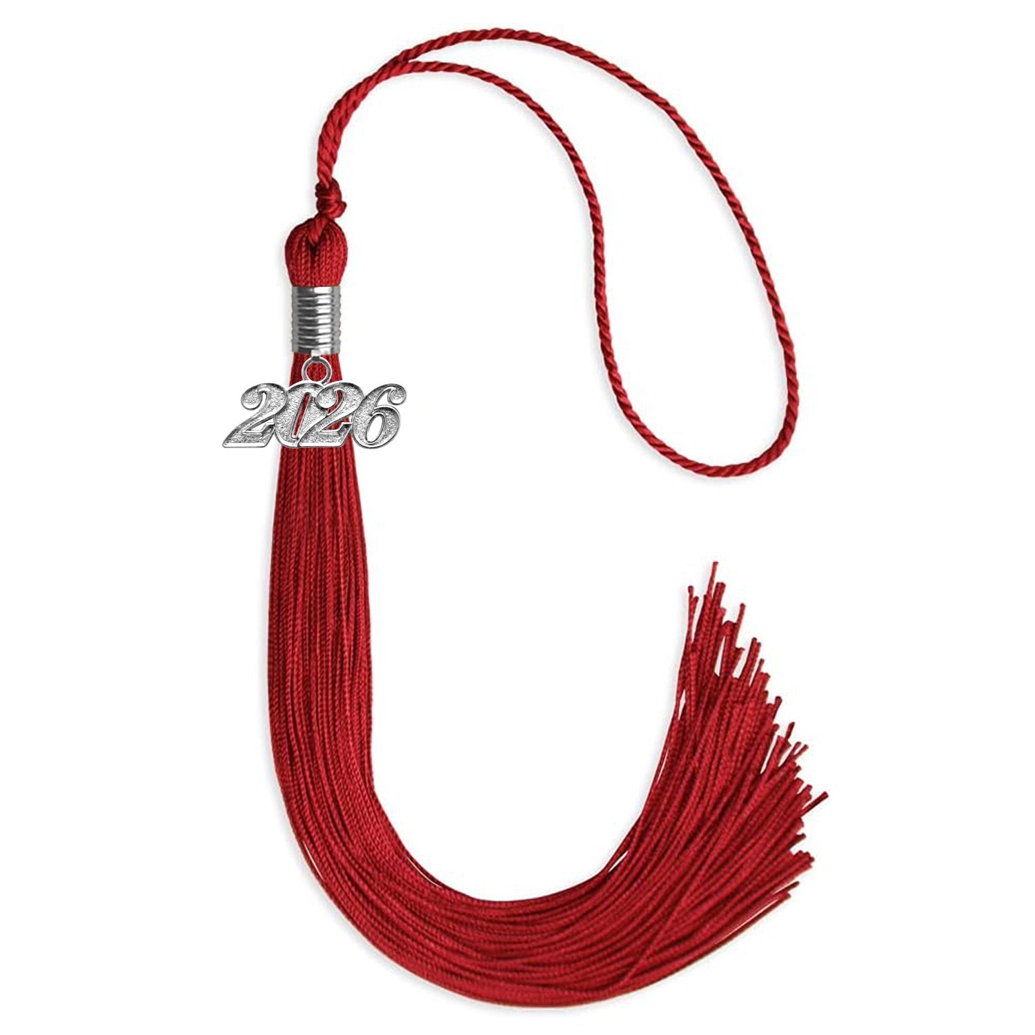 Red Graduation Tassel with Silver Bling Charm by Wholesale Grad Supply