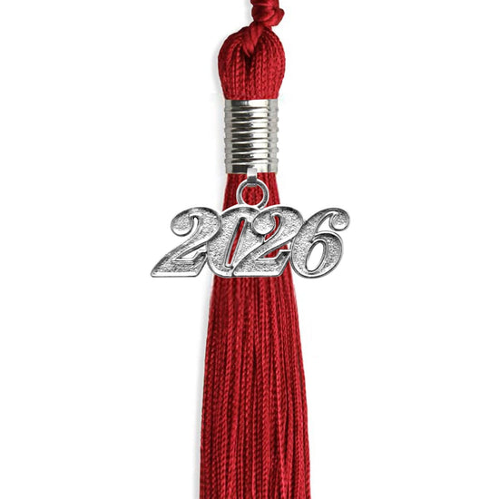 Red Graduation Tassel with Silver Bling Charm by Wholesale Grad Supply