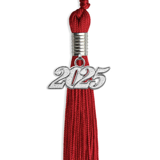 Red Graduation Tassel with Silver Bling Charm by Wholesale Grad Supply