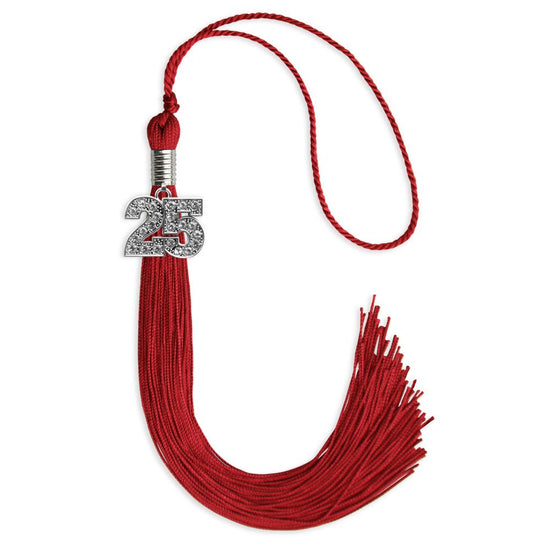 Red Graduation Tassel with Silver Bling Charm by Wholesale Grad Supply
