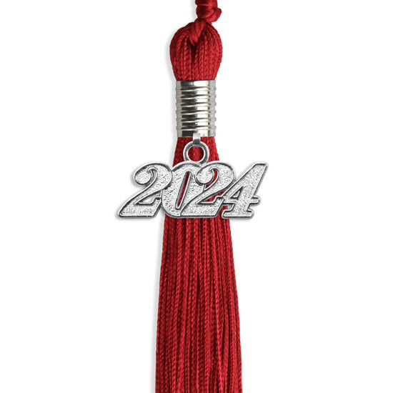 Red Graduation Tassel with Silver Bling Charm by Wholesale Grad Supply