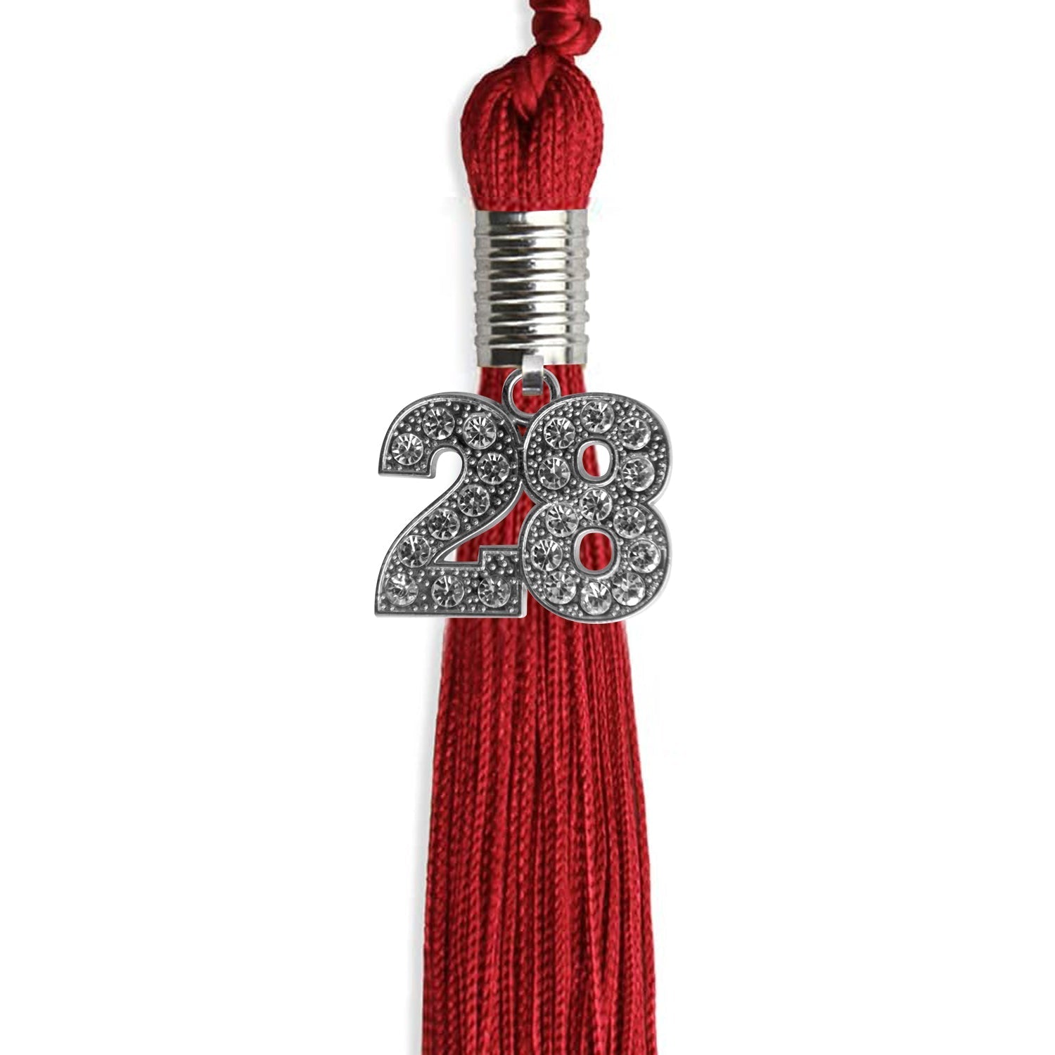 Red Graduation Tassel with Silver Bling Charm by Wholesale Grad Supply