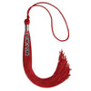 Red Graduation Tassel with Silver Stacked Date Drop by Wholesale Grad Supply