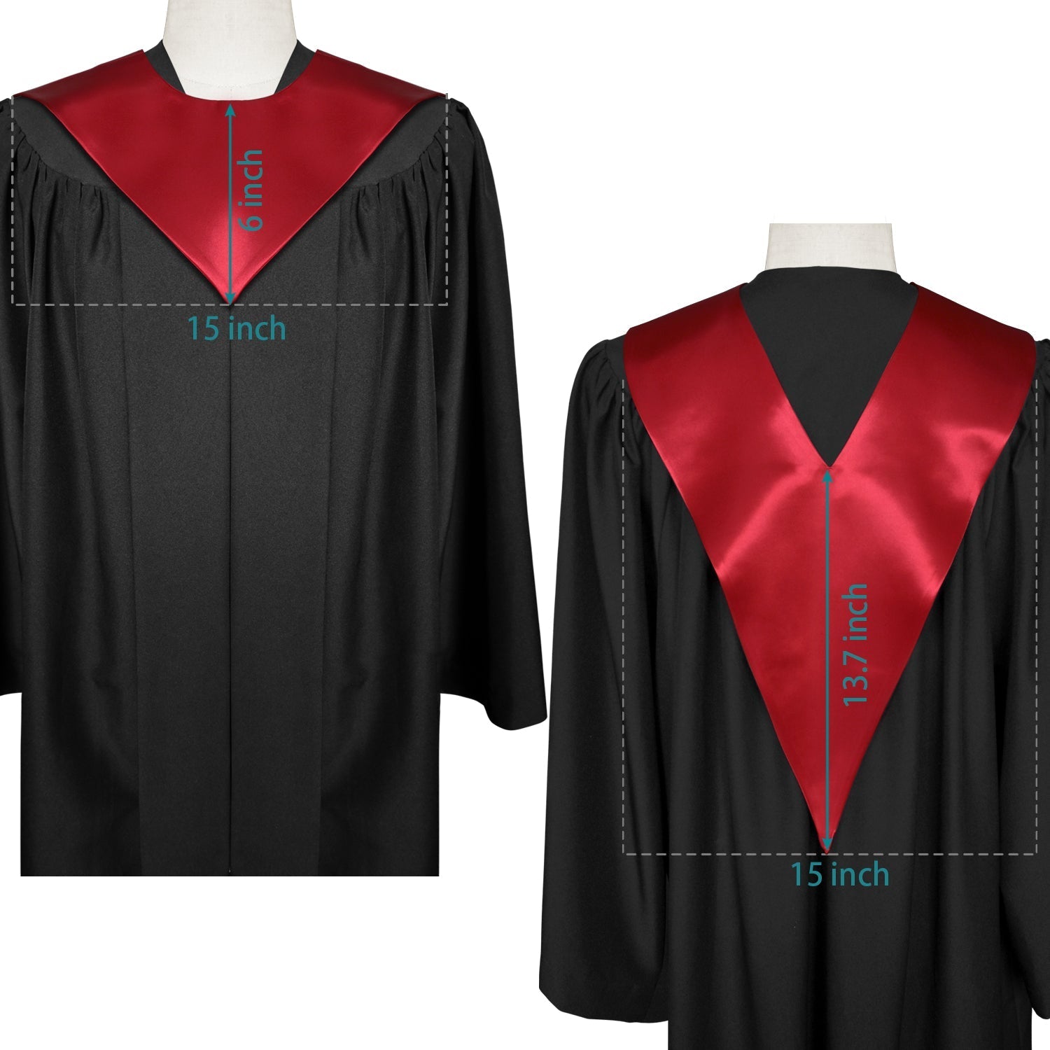 Red Graduation V-Stole by Wholesale Grad Supply