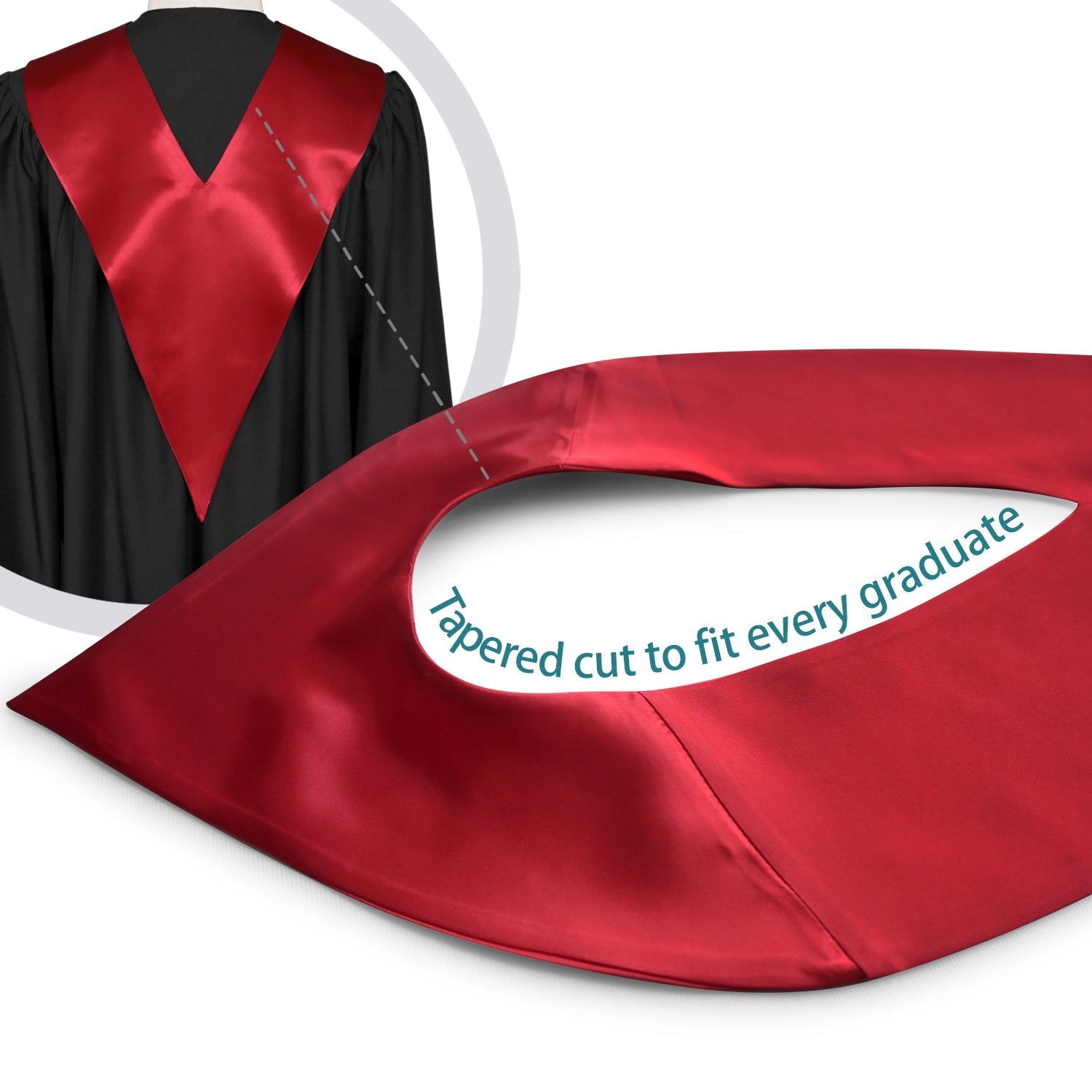 Red Graduation V-Stole by Wholesale Grad Supply
