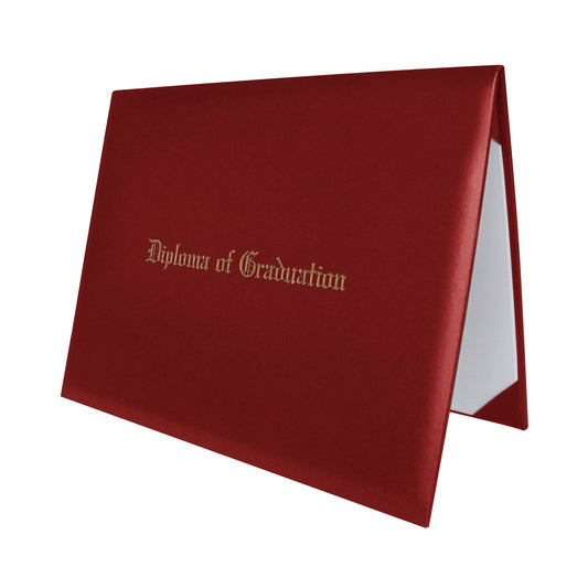 Red Imprinted Diploma Cover for 8.5" x 11" diploma by Wholesale Grad Supply