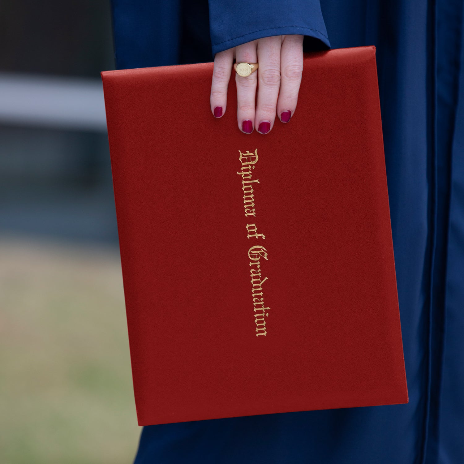 Red Imprinted Diploma Cover for 8.5" x 11" diploma by Wholesale Grad Supply