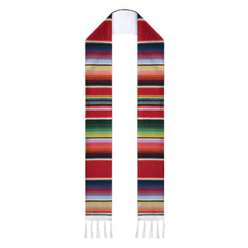 Red Mexican Hispanic Serape Graduation Stole by Wholesale Grad Supply