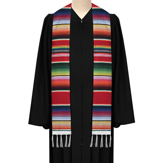 Red Mexican Hispanic Serape Graduation Stole by Wholesale Grad Supply