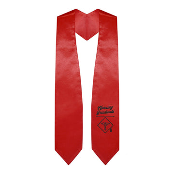 Red Nursing Graduate Stole/Sash with Classic Tips by Wholesale Grad Supply