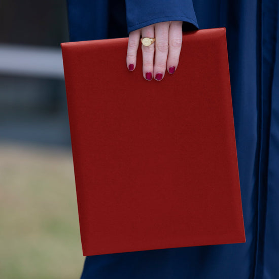 Red Plain Diploma Cover for 8.5" x 11" diploma by Wholesale Grad Supply